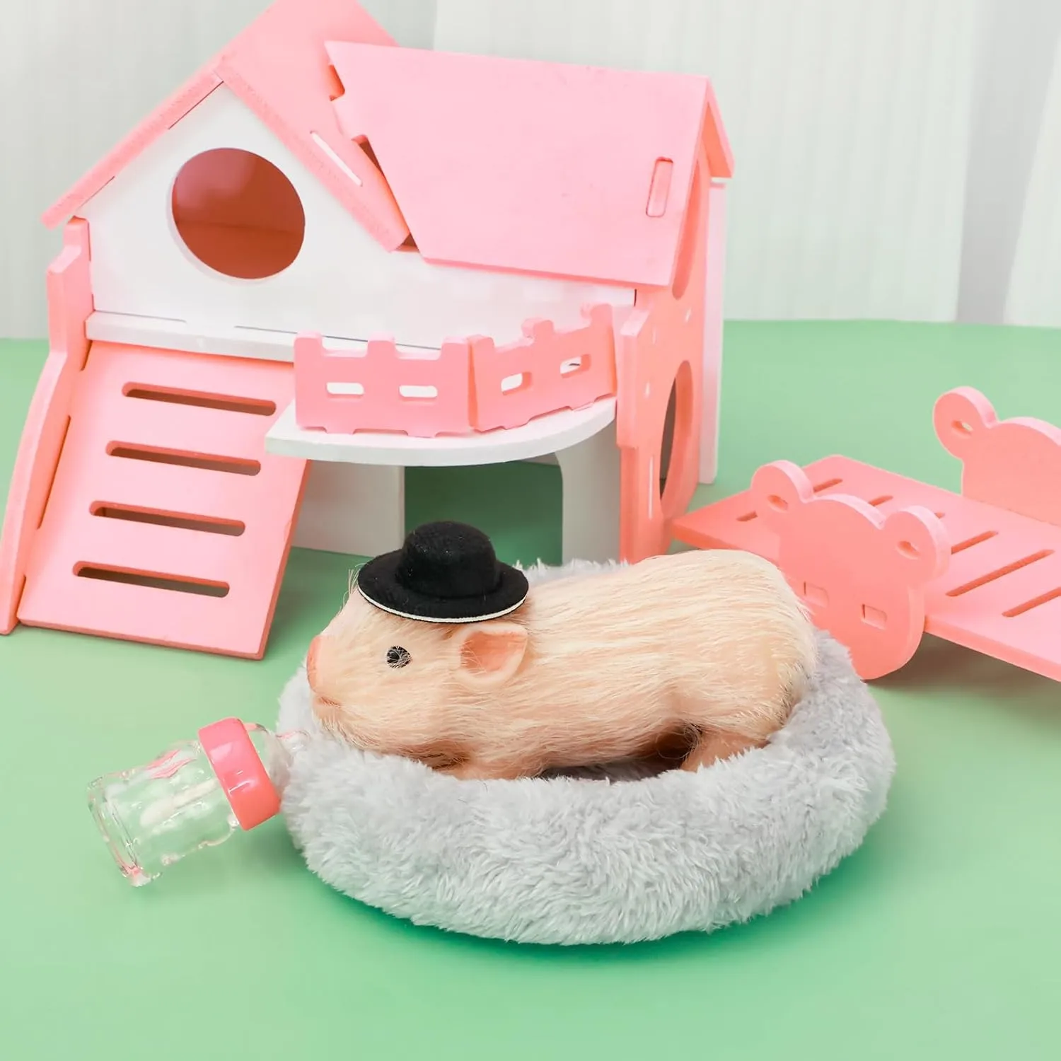 Pig with grump quote underwater variability gossip mill House Accessories) Silicone Pig Mini Baby Piggy Doll, Realistic Cute Soft Body, Set of 5, Kids Birthday or (White 