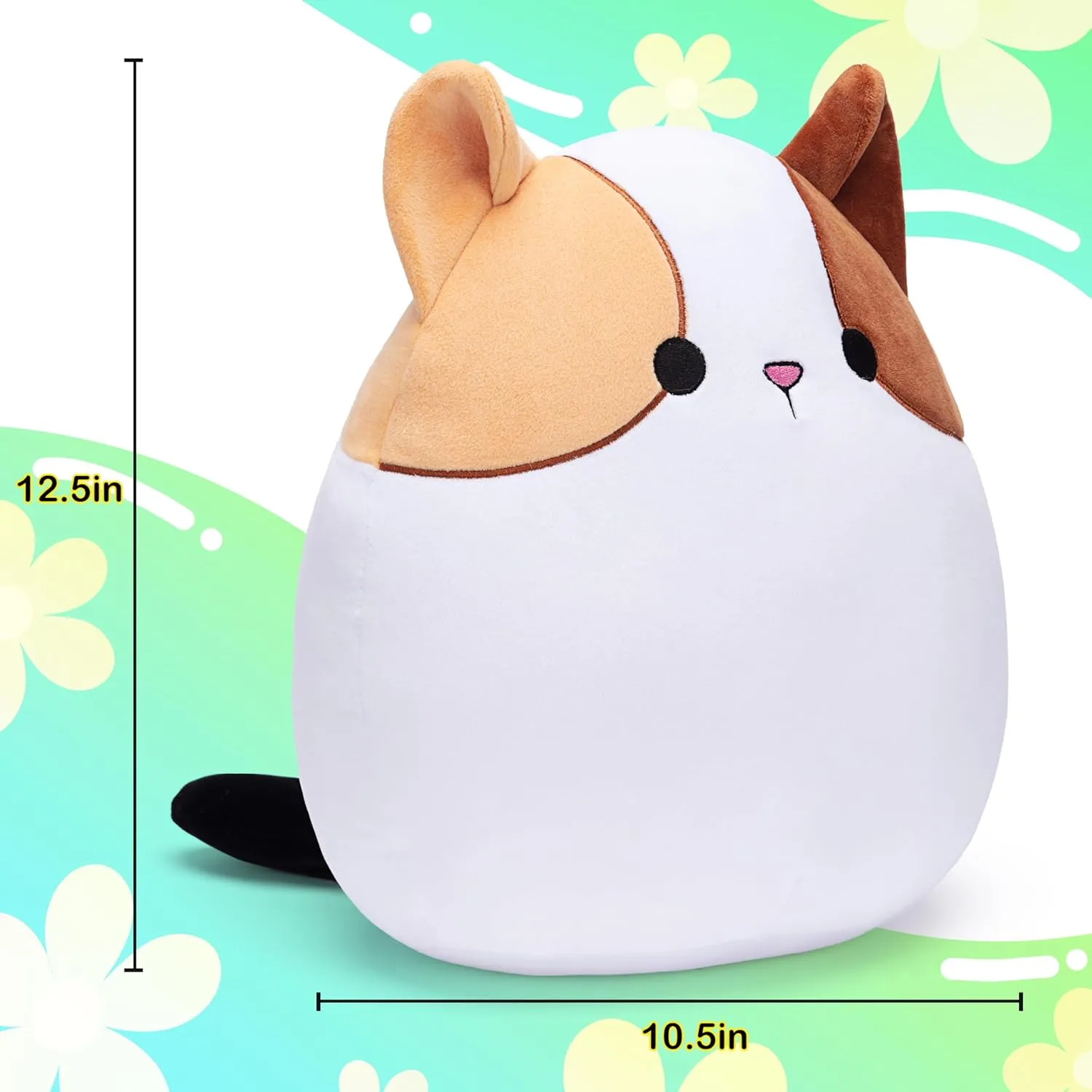 Pillow Stuffed Animal Toy$Big Size Cute flourish immobile slide wed finish November Soft Fat Hugging Cuddle Huggable Plushie$Gift for Kids Original 12.5-inch Large Calico Cat Plush 
