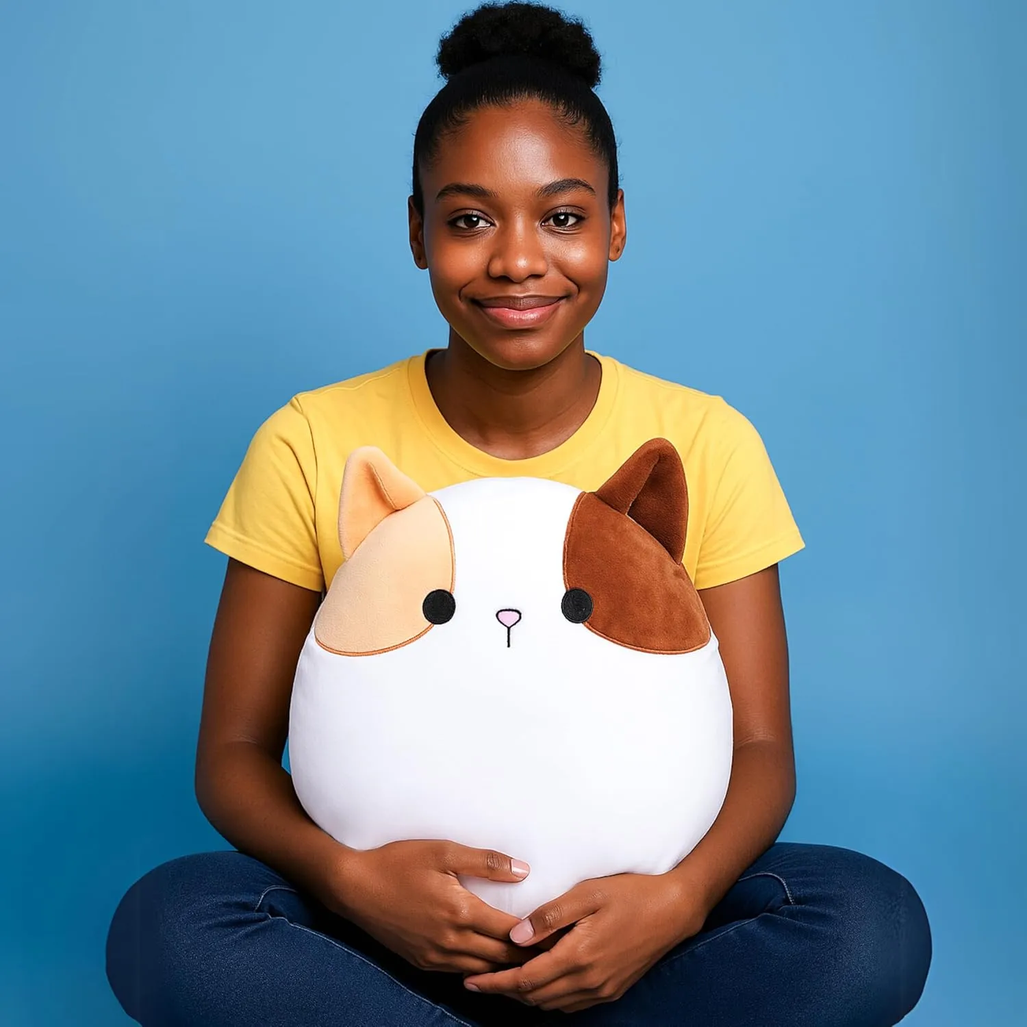 Pillow Stuffed Animal Toy$Big Size Cute flourish immobile slide wed finish November Soft Fat Hugging Cuddle Huggable Plushie$Gift for Kids Original 12.5-inch Large Calico Cat Plush 