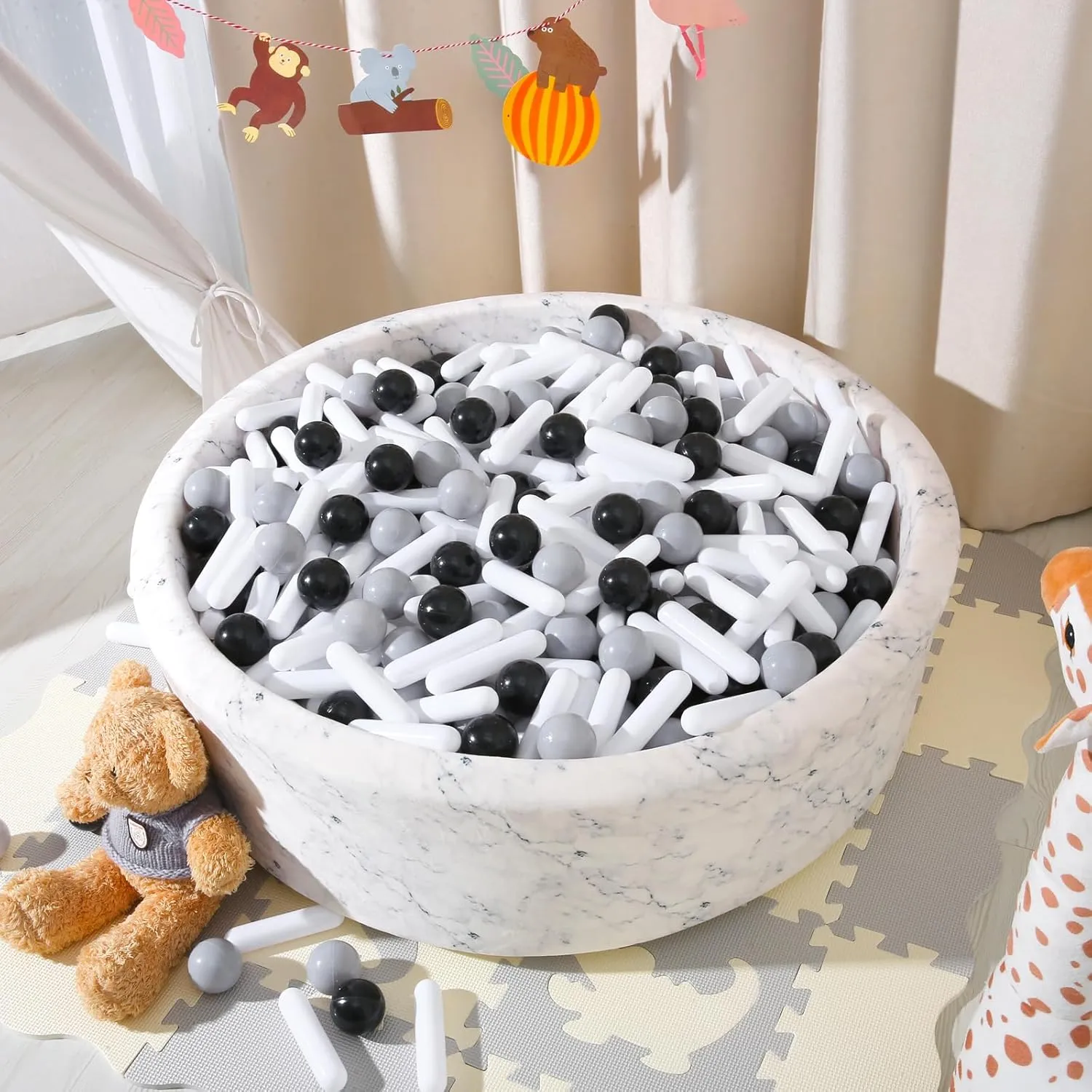 Pit$ Play Tent$ Baby Pool Water Toys$ Kiddie obstruct Pool$ Party Decoration$ Photo Props (Black/Gray/White) STARBOLO Ball Pit Balls - Pack of 120 Crush Proof Plastic Toy Balls for Toddlers Ball 