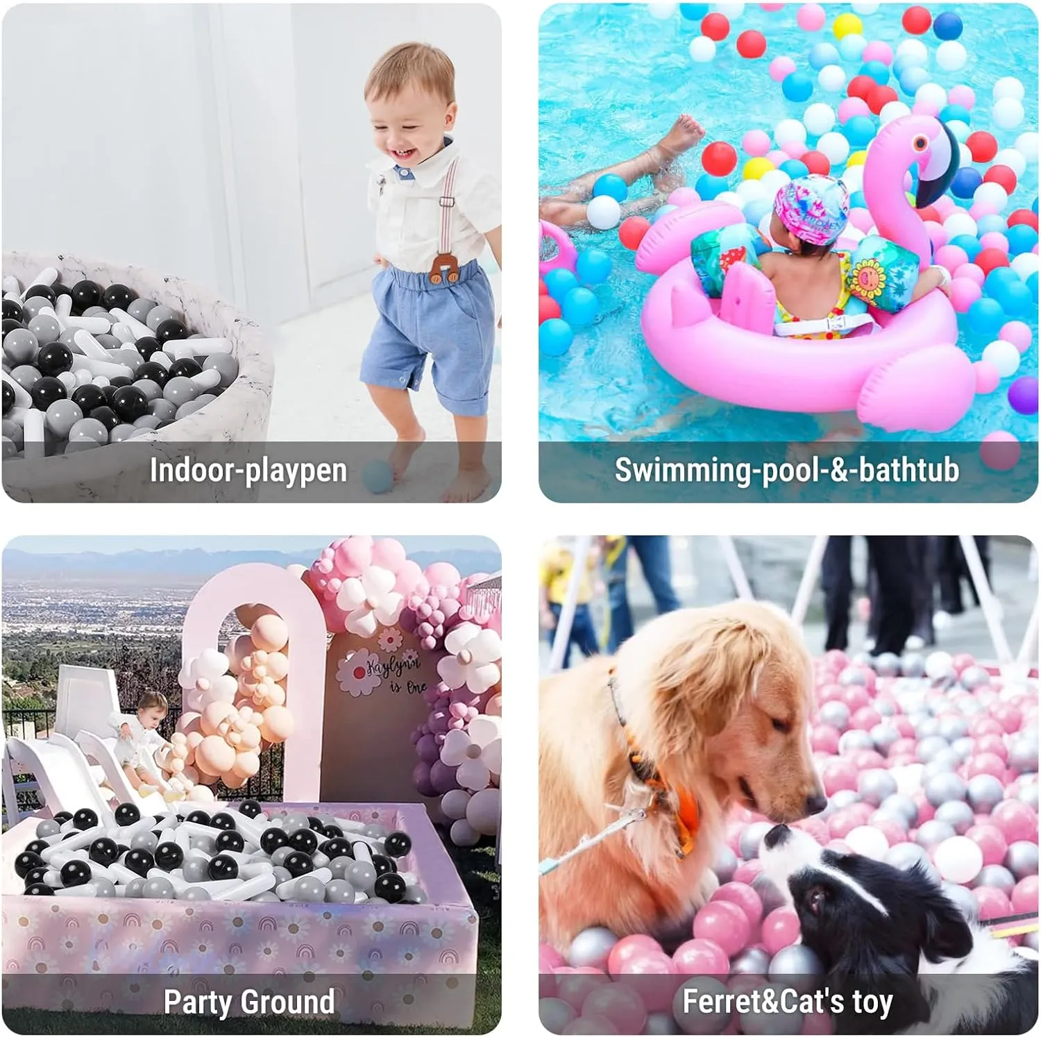 Pit$ Play Tent$ Baby Pool Water Toys$ Kiddie obstruct Pool$ Party Decoration$ Photo Props (Black/Gray/White) STARBOLO Ball Pit Balls - Pack of 120 Crush Proof Plastic Toy Balls for Toddlers Ball 