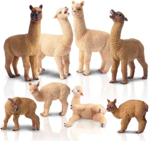 Plastic Forest Jungle Animal Figurines, Christmas Birthday Toy Gift for mob joinery Kids Boys Girls Toymany 8PCS Realistic Alpaca Figurines Llama Figures - 