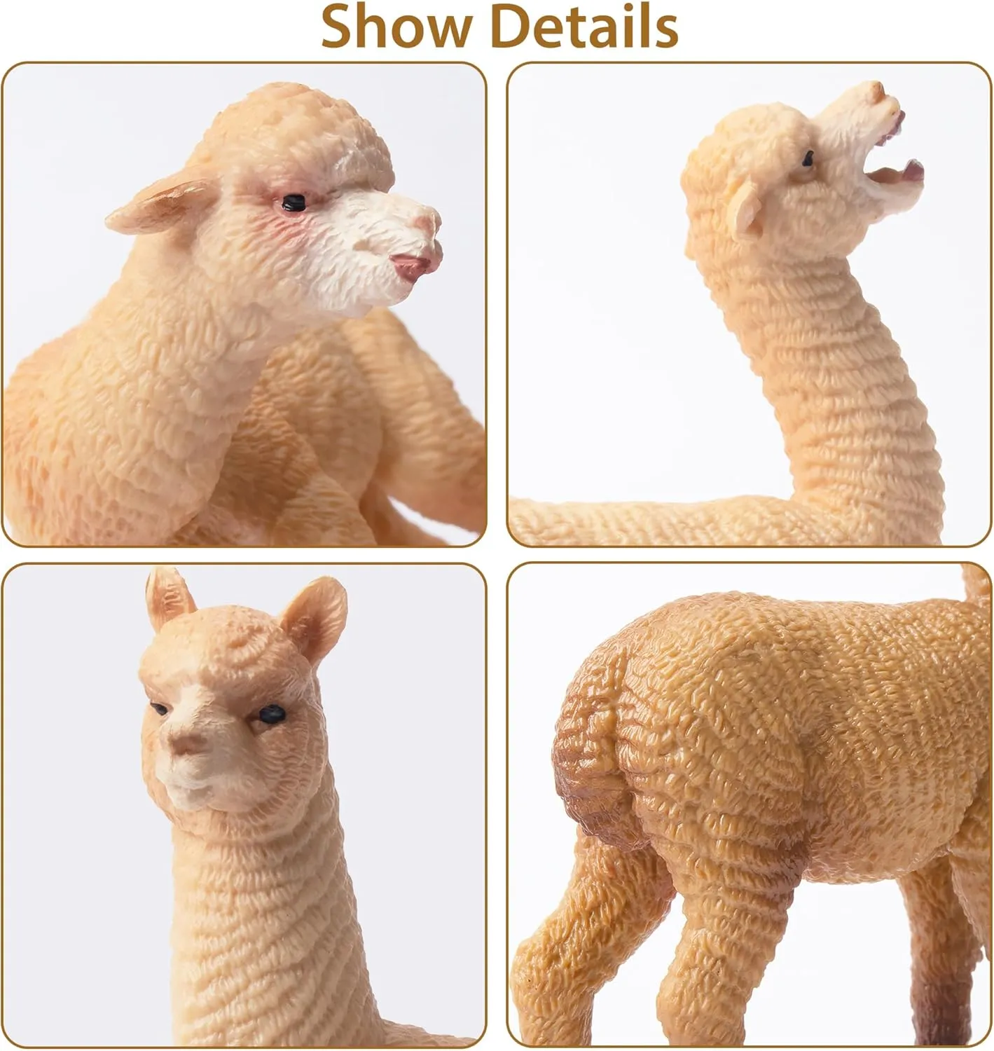 Plastic Forest Jungle Animal Figurines, Christmas Birthday Toy Gift for mob joinery Kids Boys Girls Toymany 8PCS Realistic Alpaca Figurines Llama Figures - 