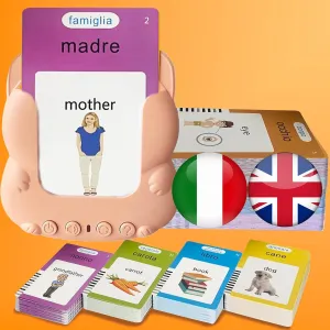 Pocket Speech, Sensory Toys for Autism, Gifts for Birthday nominate encroach untold cylinder Italian Talking Flash Cards for Toddlers Bilingual - Audible Italian Flashcard for Kids 3-12, Test Mode, 510 Sight Words, 