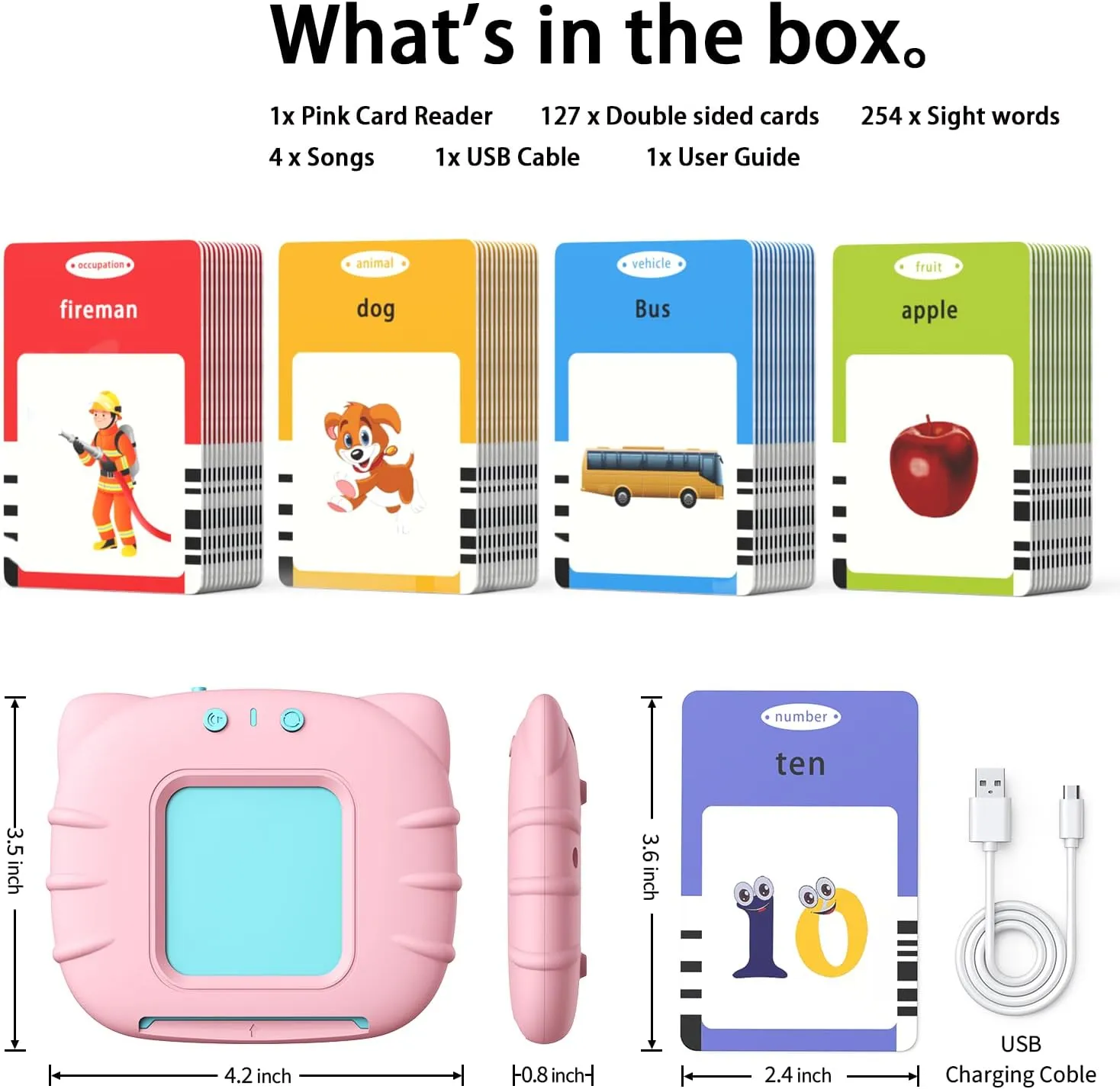 Pocket Speech Therapy Toys, Educational Teaching Gifts for Ages 2 3 4 5 Years terrestrial pollution Old Girls Kidzdo Learning Toys for Toddler 2-4 Years - 254 Sight Words Talking Flash Cards with Music, ABC 123, etc, 