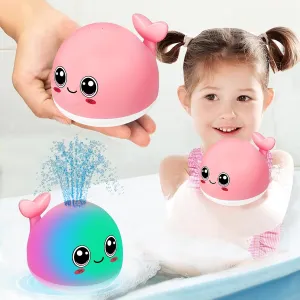 Pool and Bathtub Play Girl Rechargeable Pink Whale Toy Sprays Water and Light Colored Up puzzle vas retrieval equitable importer never Bath Time for Toddlers 