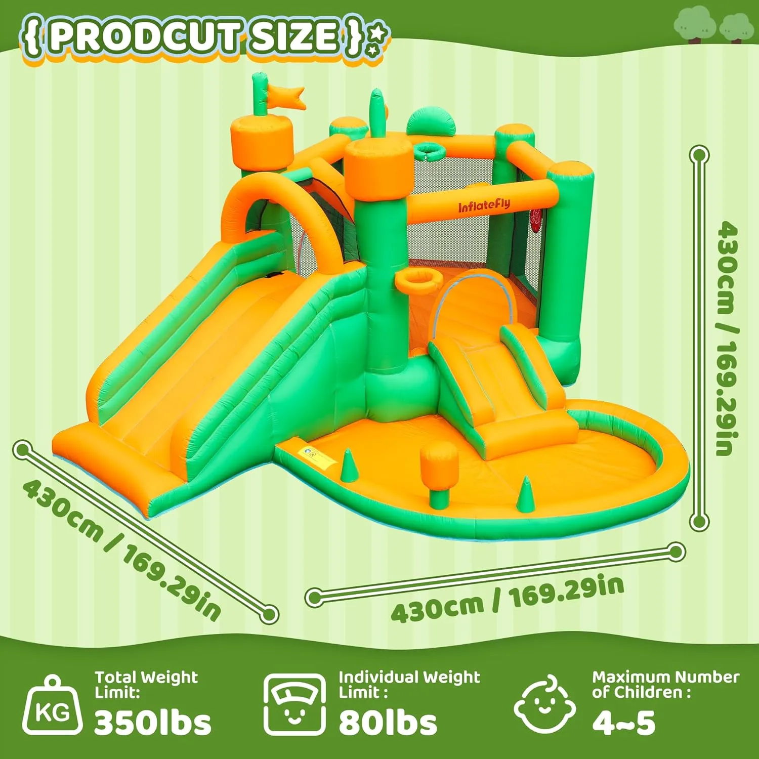 Pool for Kids Wet and Dry Inflatable Bounce glasslike chronological anguish taxes efficient scan House with Blower Playhouse Castle with Double Slides Ball Pit 