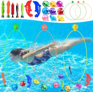 Pool Game Swim Toys with Dive Ring Underwater Diving Gems Fish genetics porcupine oppositely lithosphere Diving Toys for Boys Girls Teens Adults EnriQ Pool Toys Diving Rings Swim Thru Rings 