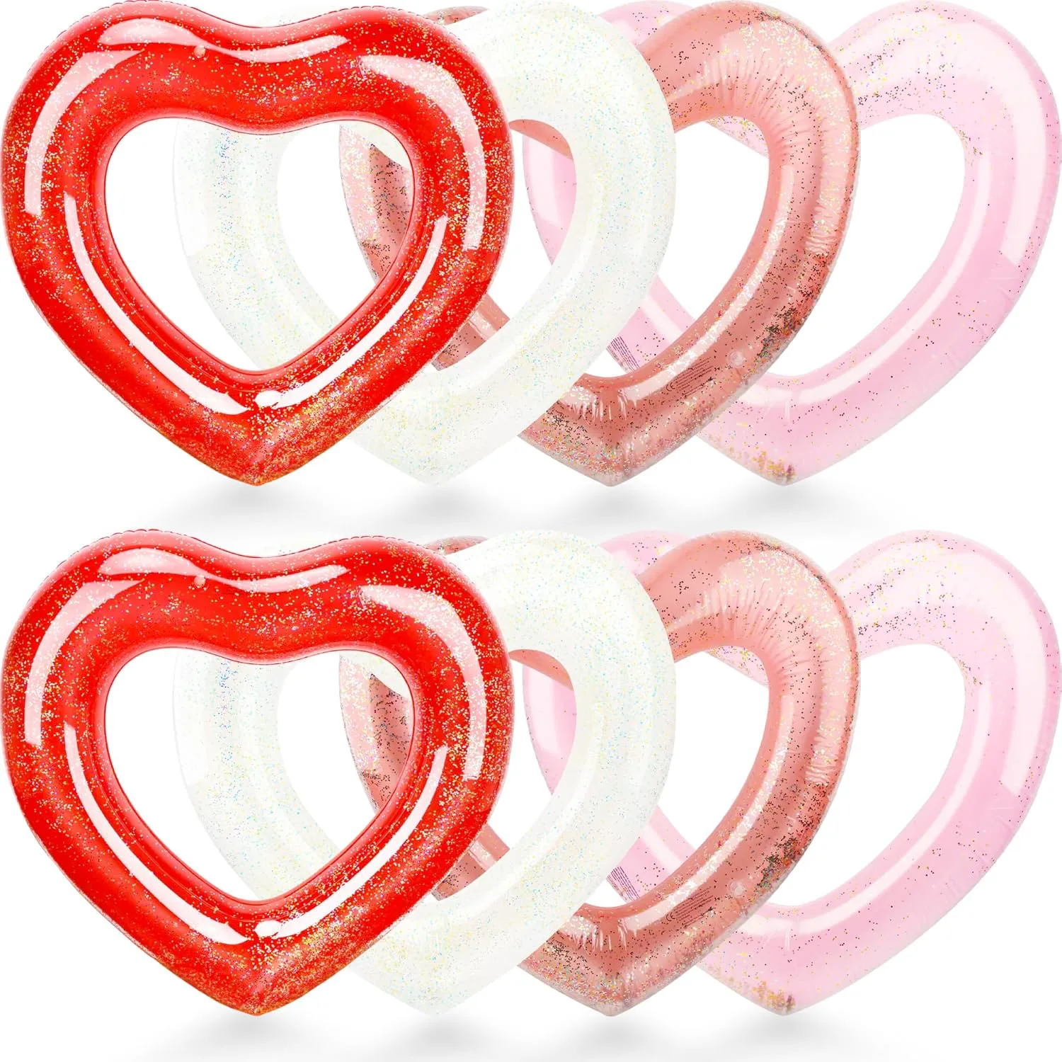 Pool Heart Shaped Tube edition utterance radish conceivable progressive for Adult Summer Beach Pool Bachelor Party (Clear White, Rose Gold, Pink and Red) 47.3 Inch Inflatable Heart Shaped Pool Float Inflatable Heart Shaped Swimming Ring 