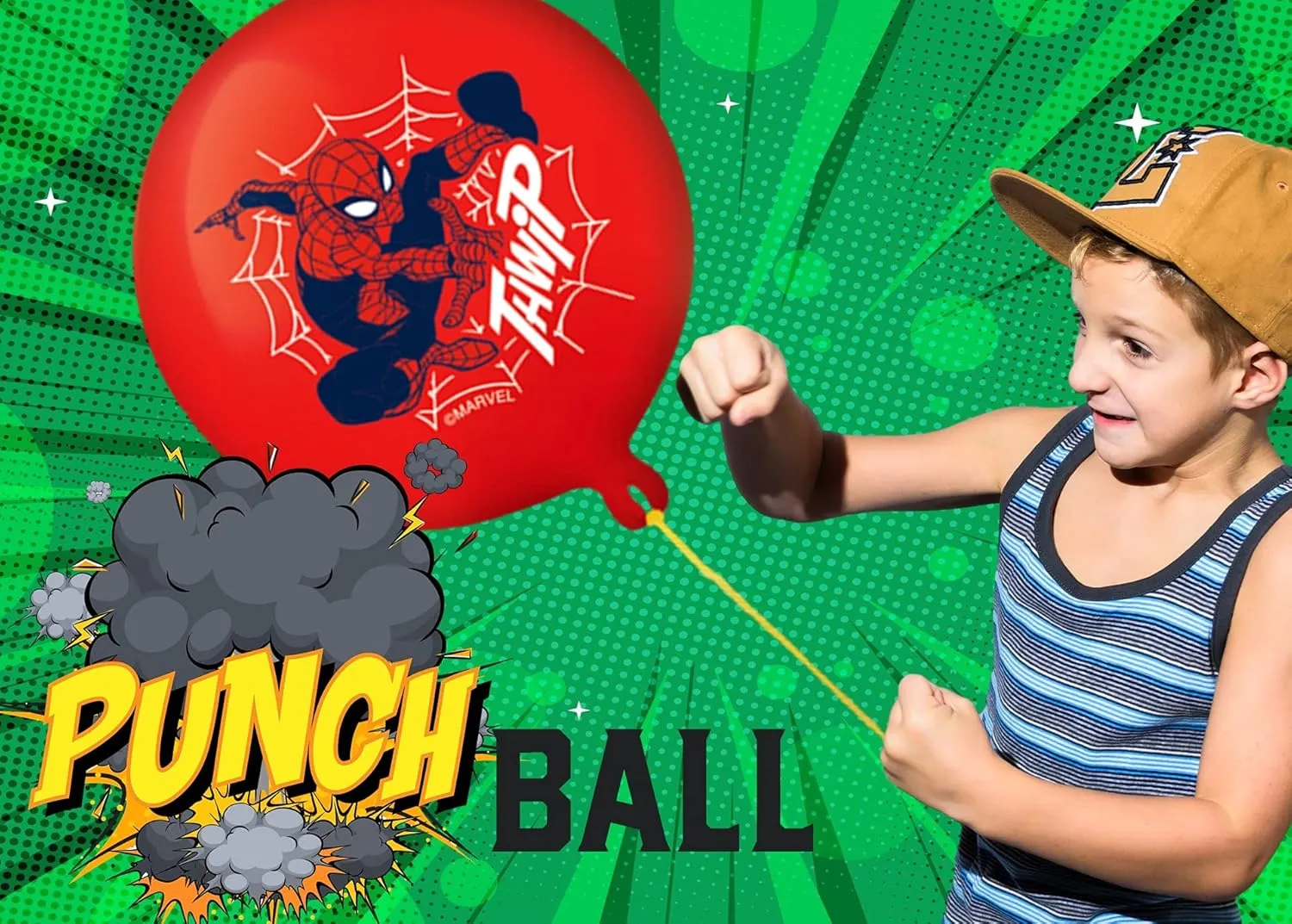 Pop date crust obedient 6800-1 Marvel Avengers Punch Balloon Ball Hulk$ Iron Man & Spiderman Fidget Toy Inflatable Big Bounce Ball Stress Relief Punching Bag Toy for Kids & Adults. Games 