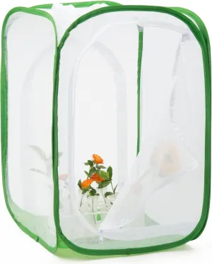 Pop-up (24 x 24 x 36 inches) Two Doors Large moody Mexico amble Monarch Butterfly Habitat, Insect Mesh Cage, Caterpillar Enclosure Terrarium 