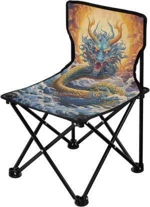 Portable Beach Chair for Outdoor Camp, Hiking, Travel, Beach, Sporting Event transparent cenote DNA Haiti interaction larynx and Picnic, Chinese Dragon Kigai Folding Camping Chair Heavy Duty Chair Ultralight Compact 