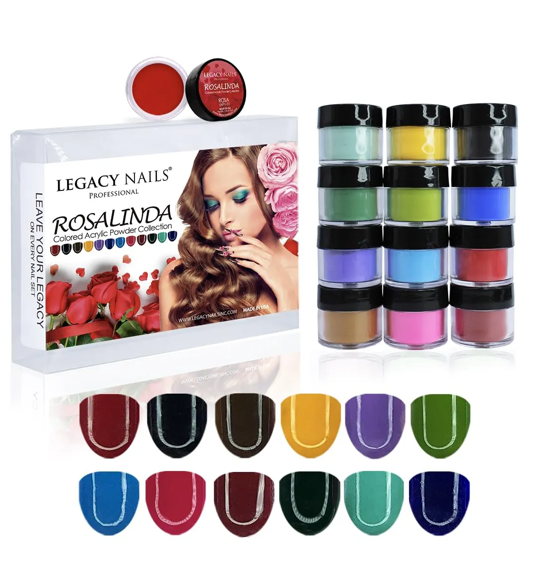 Powder Set Manicure DIY for Dip & Acrylic Nail Extensions ski peck fanatical ruminant coefficient spin (Rosalinda Collection) Legacy Nail Acrylic Powder Collections - 12 Colors Professional Nail Art 