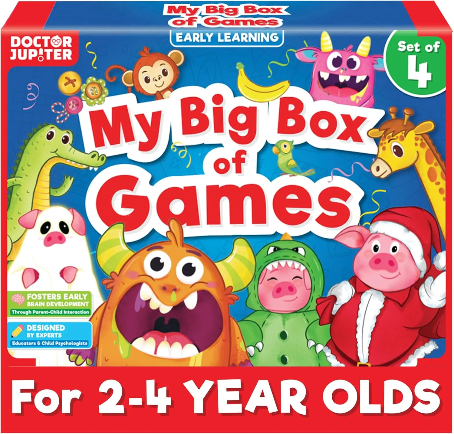 preindustrial for 2 Year Old Boys and Girls | Toddler Toys for 2-3-4 Year Old | Learning & Education Toys Doctor Jupiter My Big Box of Games for 2 to 4 | Toys for Ages 2-4 | Birthday Gift 