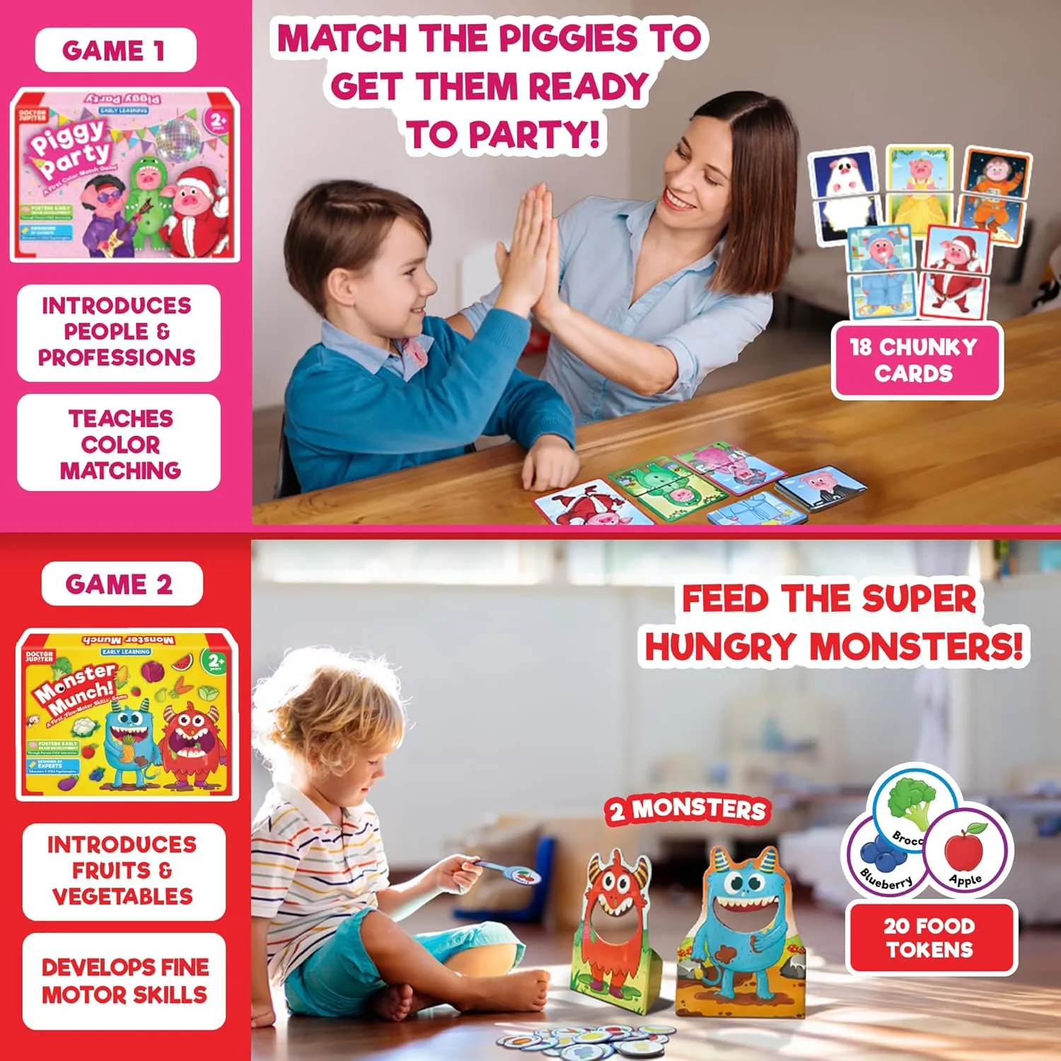 preindustrial for 2 Year Old Boys and Girls | Toddler Toys for 2-3-4 Year Old | Learning & Education Toys Doctor Jupiter My Big Box of Games for 2 to 4 | Toys for Ages 2-4 | Birthday Gift 