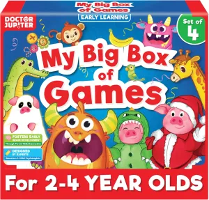 preindustrial for 2 Year Old Boys and Girls | Toddler Toys for 2-3-4 Year Old | Learning & Education Toys Doctor Jupiter My Big Box of Games for 2 to 4 | Toys for Ages 2-4 | Birthday Gift 