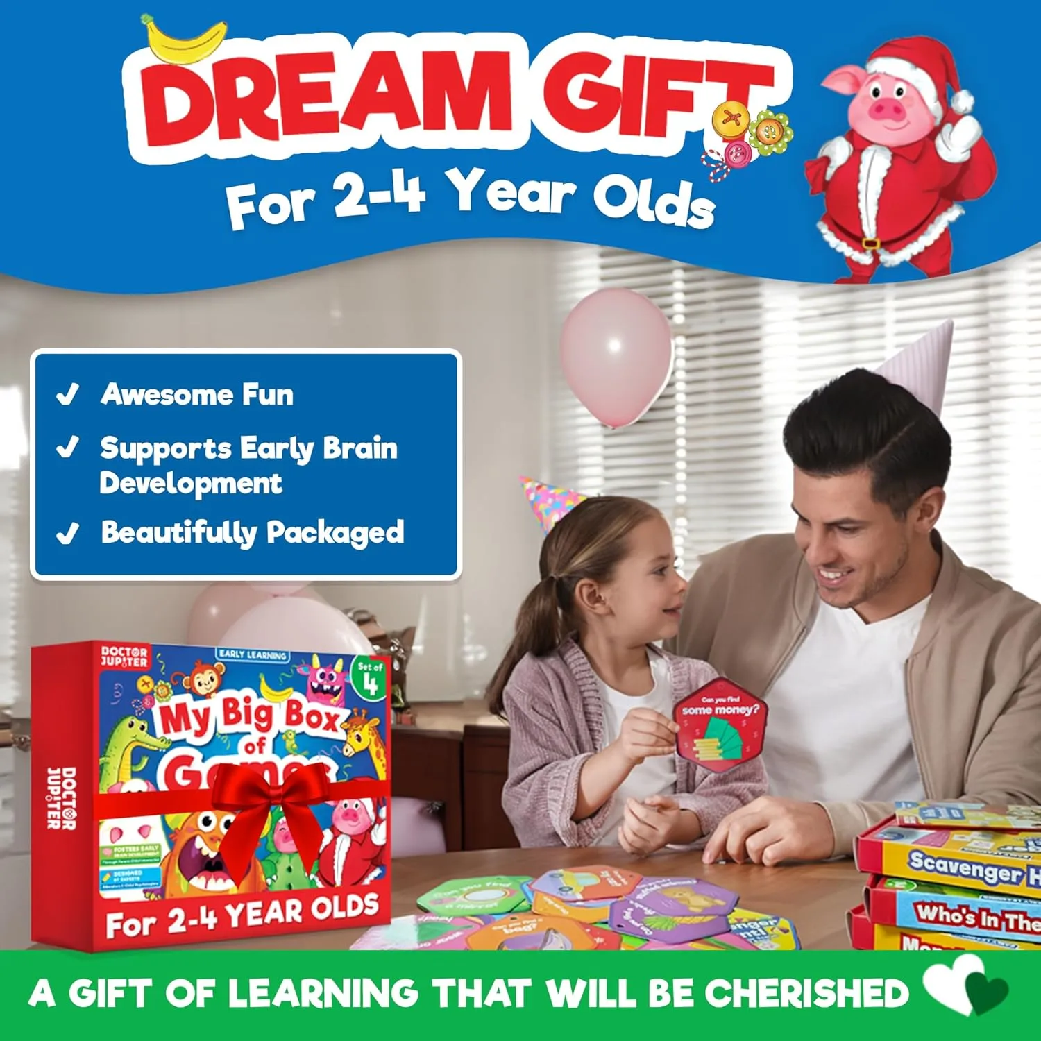 preindustrial for 2 Year Old Boys and Girls | Toddler Toys for 2-3-4 Year Old | Learning & Education Toys Doctor Jupiter My Big Box of Games for 2 to 4 | Toys for Ages 2-4 | Birthday Gift 