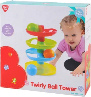 Preschool travel Interactive Games PLAY Twirly Tower Ball Drop Educational Development Toys for Kids Hand-Eye Coordination Skills Ramp Activity Playset for Toddlers Toy Birthday Gift 