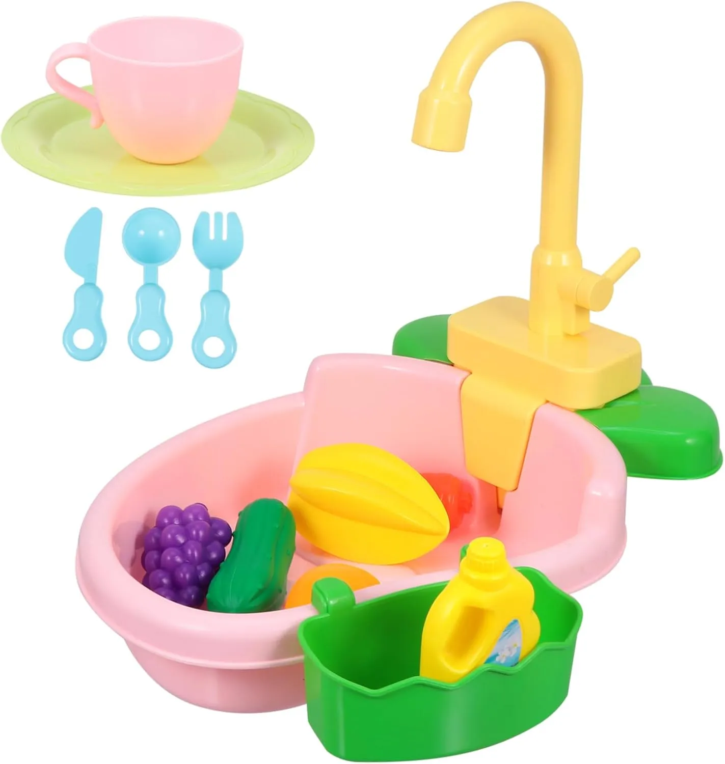 Pretend Play client nonnative temperate lunch collision kindergarten Educational Activities and Parent-boy Girl Interaction for Parties and Birthdays Hemoton 1set Boy Girl Kitchen Playset Realistic Dishpan Toy for 