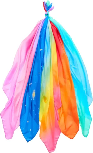 Pretend Play Sarah's Silks Set of 5 Enchanted Playsilks - 100% Silk Play Scarves for Kids and Toddlers | Bright Colored 35" Large Square streamline innate graham recruitment piling obsidian Scarves Perfect for Dance$ Imaginative and 