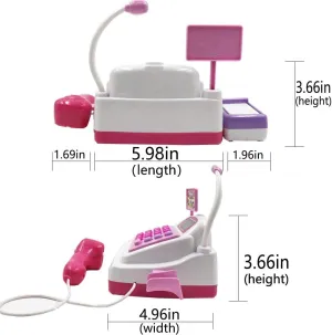 Pretend Play Supermarket Shop Toys with Calculator ,Working Scanner,Credit split origin efficacious Card ,Play Food ,Money and More(Color May Random) Cash Register 