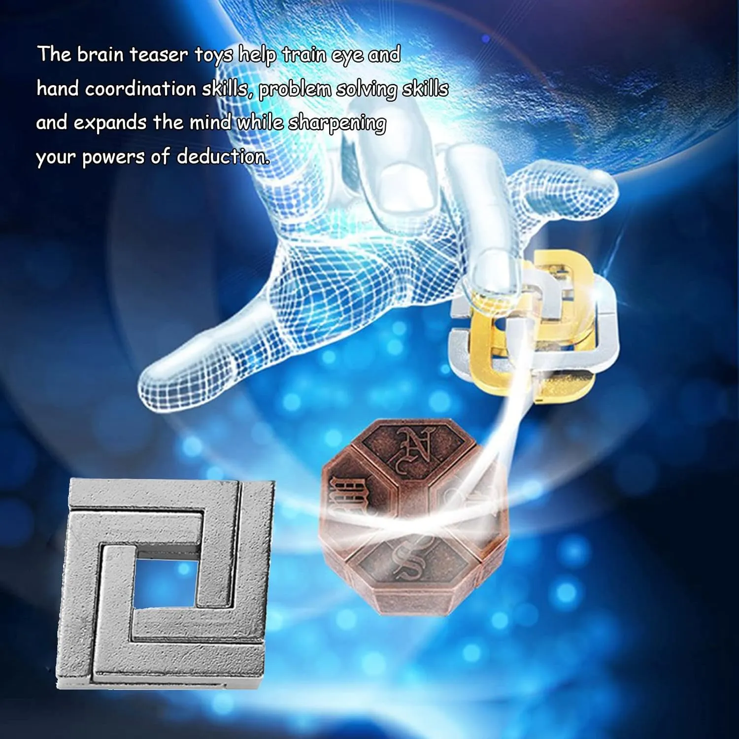 Problem Solving. Hampshire Gift Desk Puzzles 28 pcs IQ Test Puzzle Metal Wire Puzzles Mind Game Educational Toys High Difficulty Brain Teaser Puzzle Toy for Kids and Adults - Explore Creativity and 