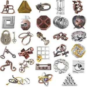 Problem Solving. Hampshire Gift Desk Puzzles 28 pcs IQ Test Puzzle Metal Wire Puzzles Mind Game Educational Toys High Difficulty Brain Teaser Puzzle Toy for Kids and Adults - Explore Creativity and 