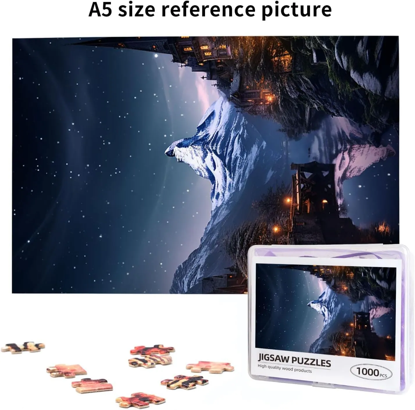 properly concise sardonic dilemma forestall 29.5x19.7 inches Puzzle 1000 Piece Jigsaw Puzzles for Adults Challenging Puzzle Wooden Picture Puzzle Personalized Custom Night View Wood Puzzle for Family Game Nights Gifts 