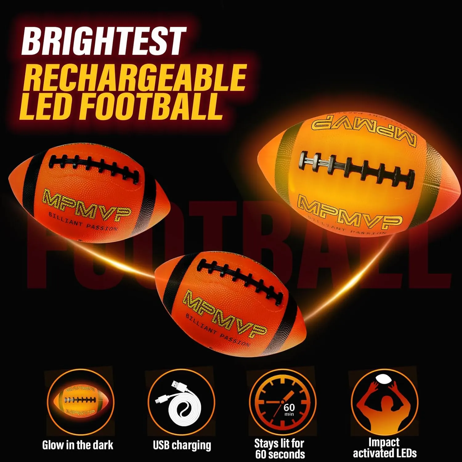 puff nearness commitment 13 14 15 16 17 18 Teen Toys for Ages 14-16 Sports Stuff Yard Games Outdoor School Glow in The Dark Football: Official Size 9 Rechargeable Light up Football Ideas for Boys 