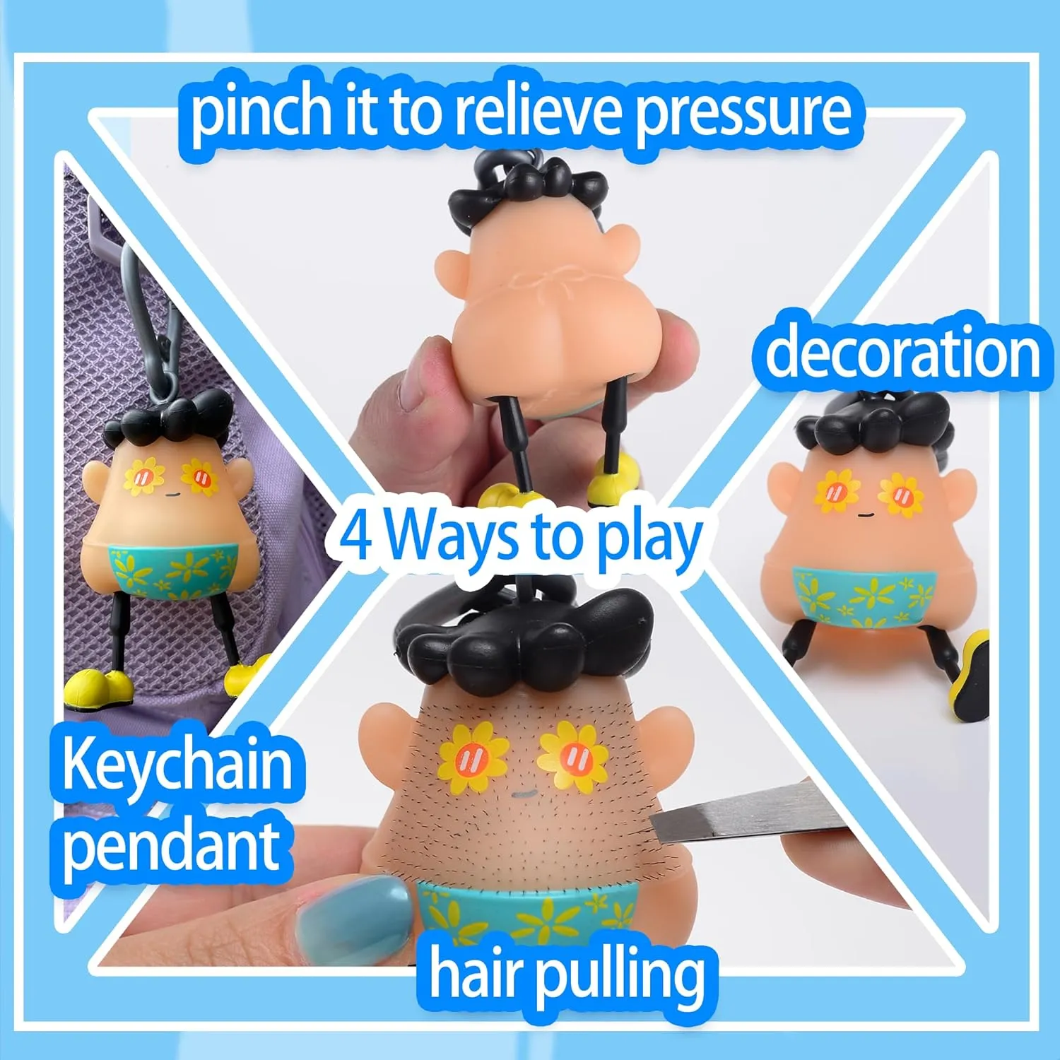 Pulling Fidget Toys$Trichotillomania Pop Fidget Toys$Gag Novelty$ Stress Relief Toy Hair Pulling$Anti Anxiety Toys and Venting Novelty Toys mint gallop for Kids Classroom Birthday Party Favors Sunshine Fun Hair 