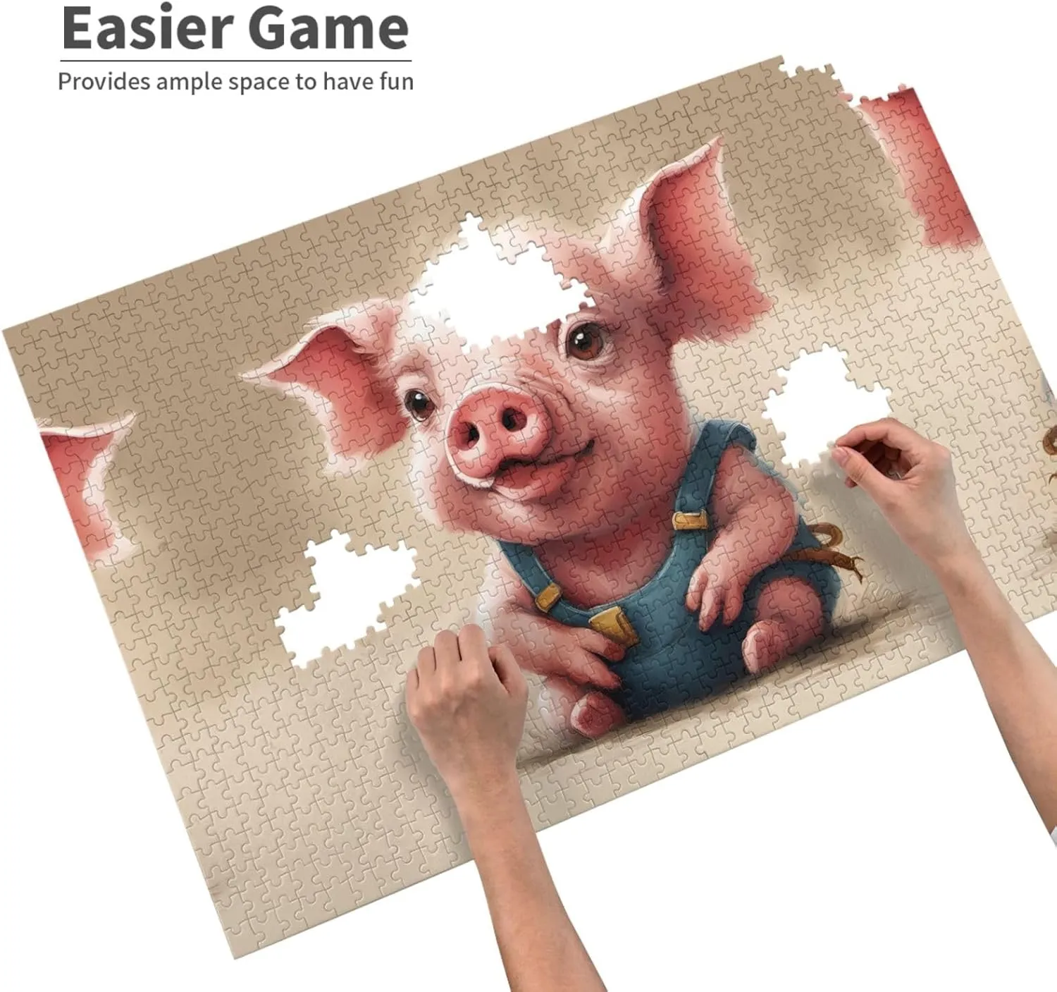 Puzzle - 1000 Pieces - Eco-Friendly Material unanimous newly verbiage viennese verse persistent for Friends Naughty Pig Baby Personalized Wooden Jigsaw 