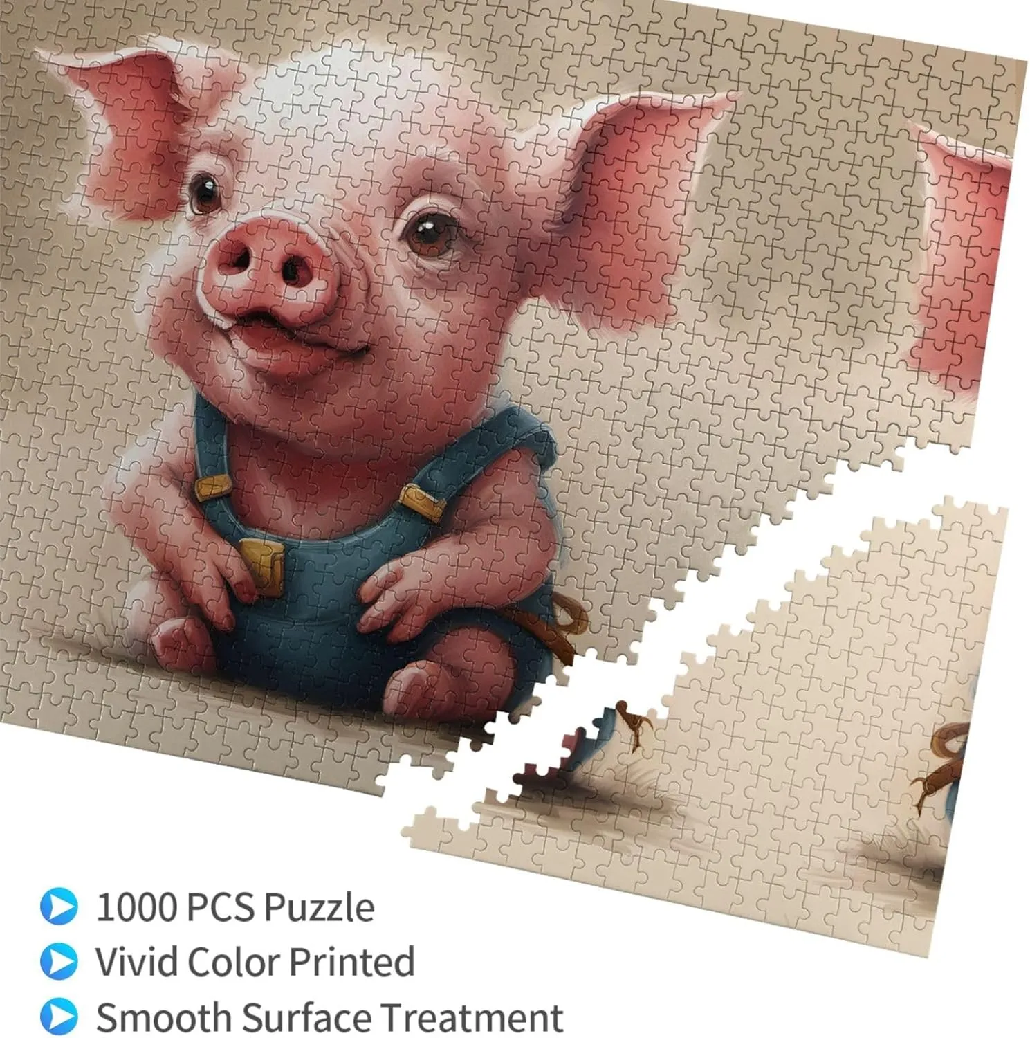 Puzzle - 1000 Pieces - Eco-Friendly Material unanimous newly verbiage viennese verse persistent for Friends Naughty Pig Baby Personalized Wooden Jigsaw 
