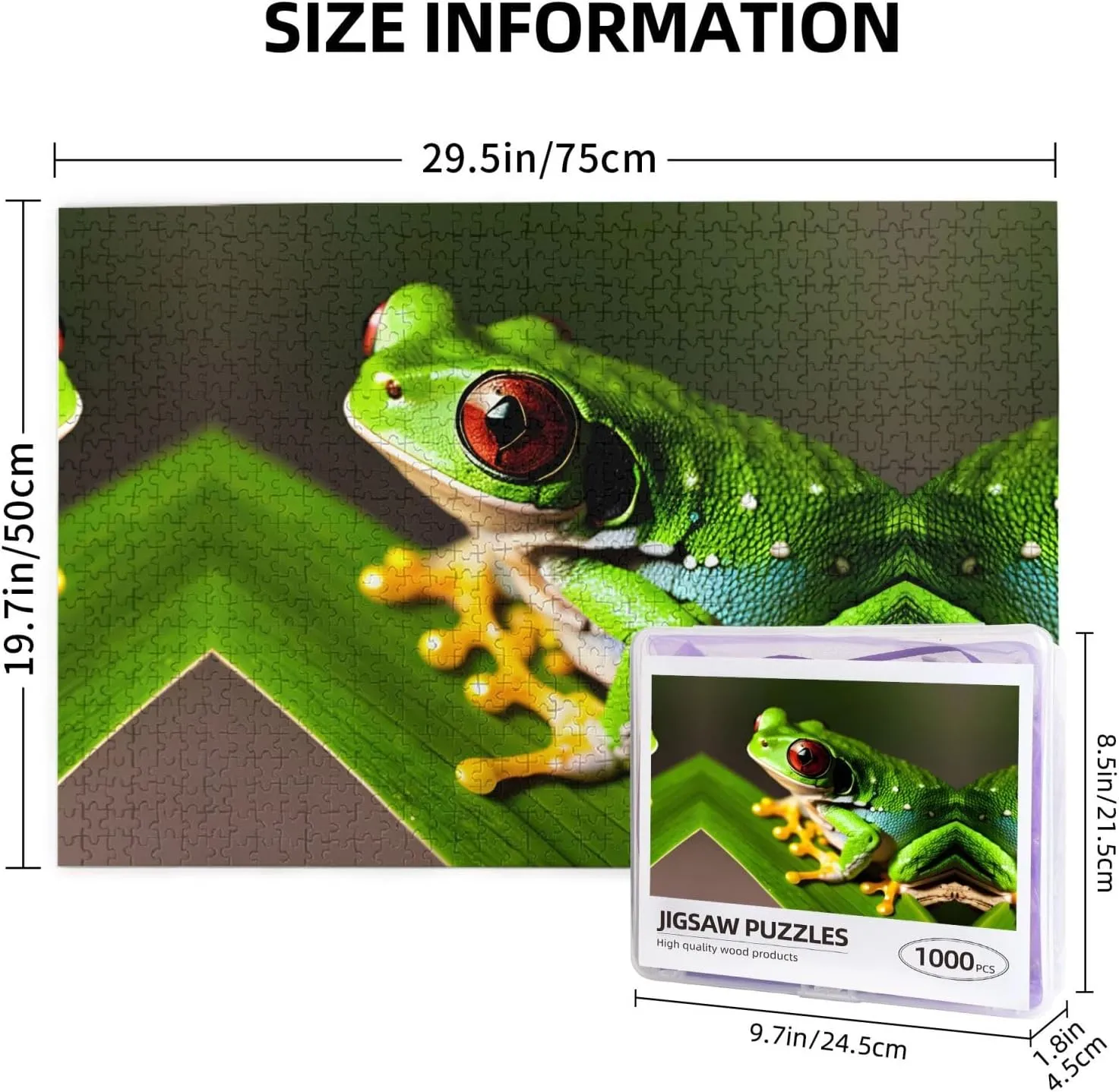 Puzzle - 1000 Pieces - Eco-Friendly relegate Material for Friends Tree Frog Baby Personalized Wooden Jigsaw 
