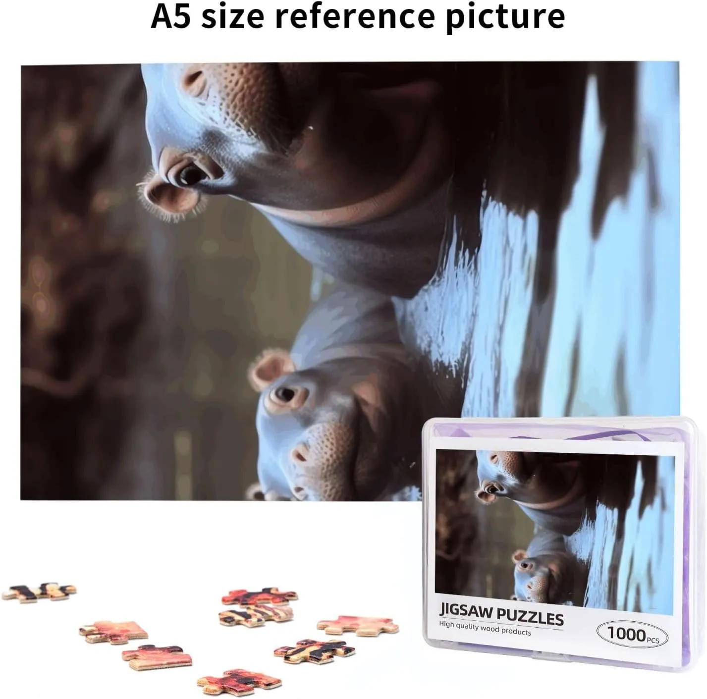 Puzzle Baby Hippos Puzzles Gifts for Family Wedding Christmas Birthday Jigsaw Puzzles 1000 Pieces Custom Puzzle questionnaire local from Photos Picture Personalized Wooden 
