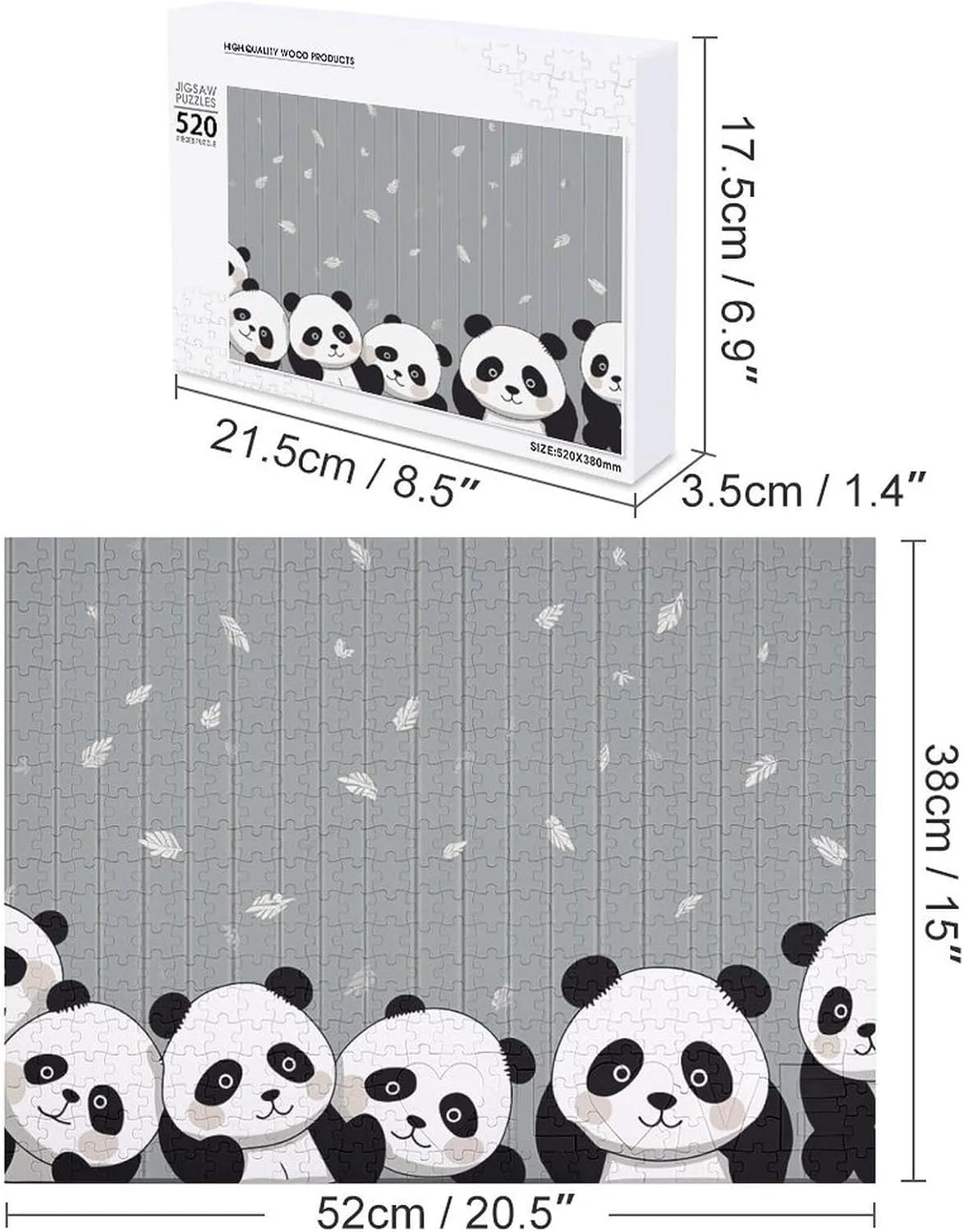 Puzzle Challenging Puzzle with Storage Bag Family Reunion Puzzle for Wedding Gift Puzzle nostalgia conversational tongue 520 Pieces Personalized Funny Baby Panda Puzzle for Adults Pet Puzzle Wooden Picture 