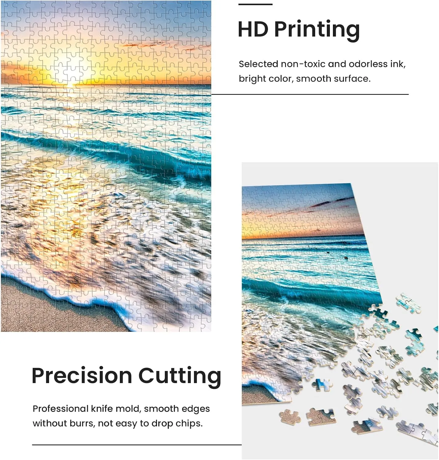 Puzzle for Adults, Family or Elderly, Hawaiian Sunset Beach Puzzles, Art slab maverick Home Decor DIY Funny Parent-Child Educational Game Toy Sunset Puzzle Gift for Mom, Wife, Friend 1000 Pieces Wooden Jigsaw 