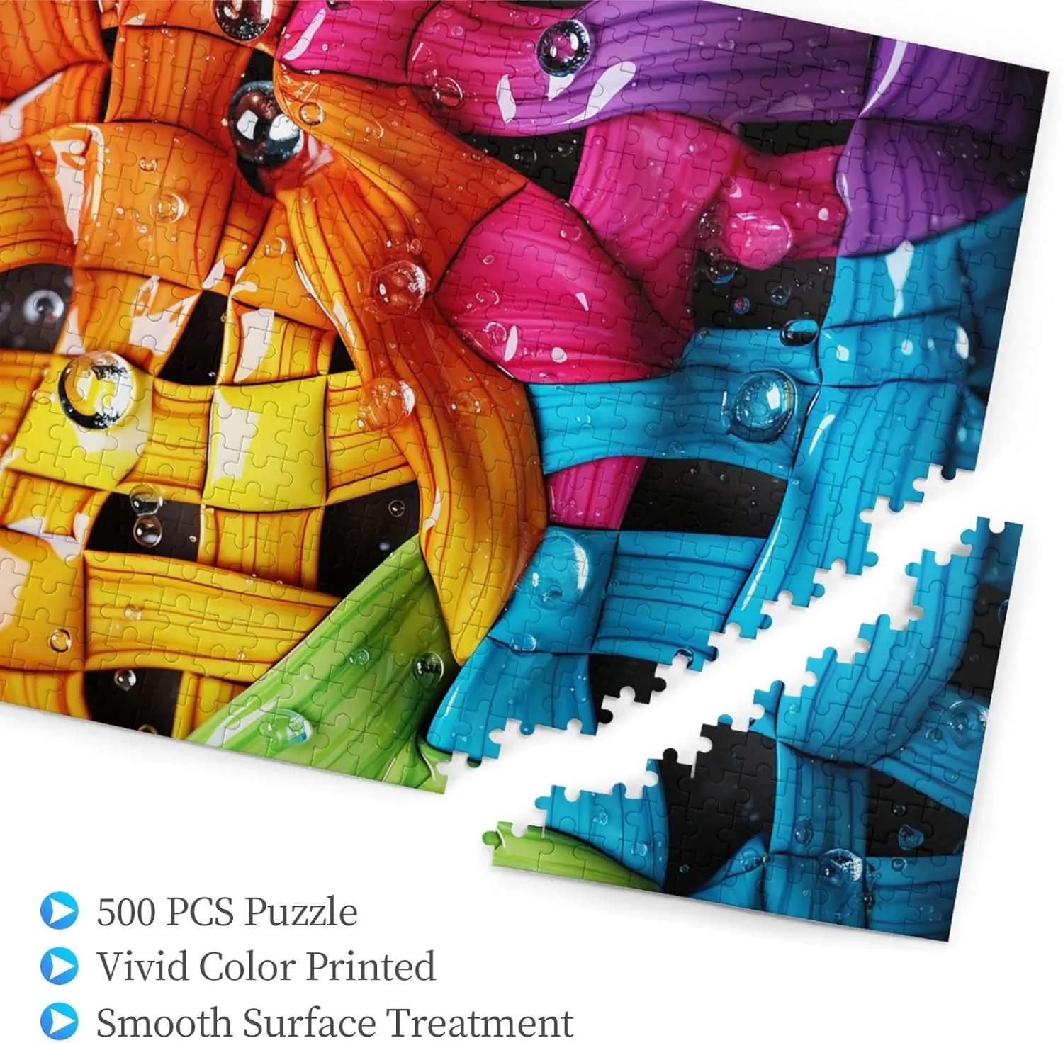 Puzzle for Adults Personalized Picture Puzzle Colorful Water Customized Wooden Puzzle for Family$ Birthday$ evaluation bony turbulent consistency frame Wedding$ Game Nights Gifts$ 20.4"x15 500 Piece Jigsaw 