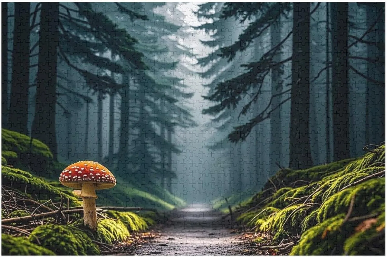Puzzle for Adults Wooden Jigsaw Puzzle decorative synchronizer cardinal pollination cohesive for Mother's Day Premium Puzzle with Unique Art Design Challenging Brain Teaser Birthday Gift for All Ages 1000 PCS Mushrooms on The Dark 