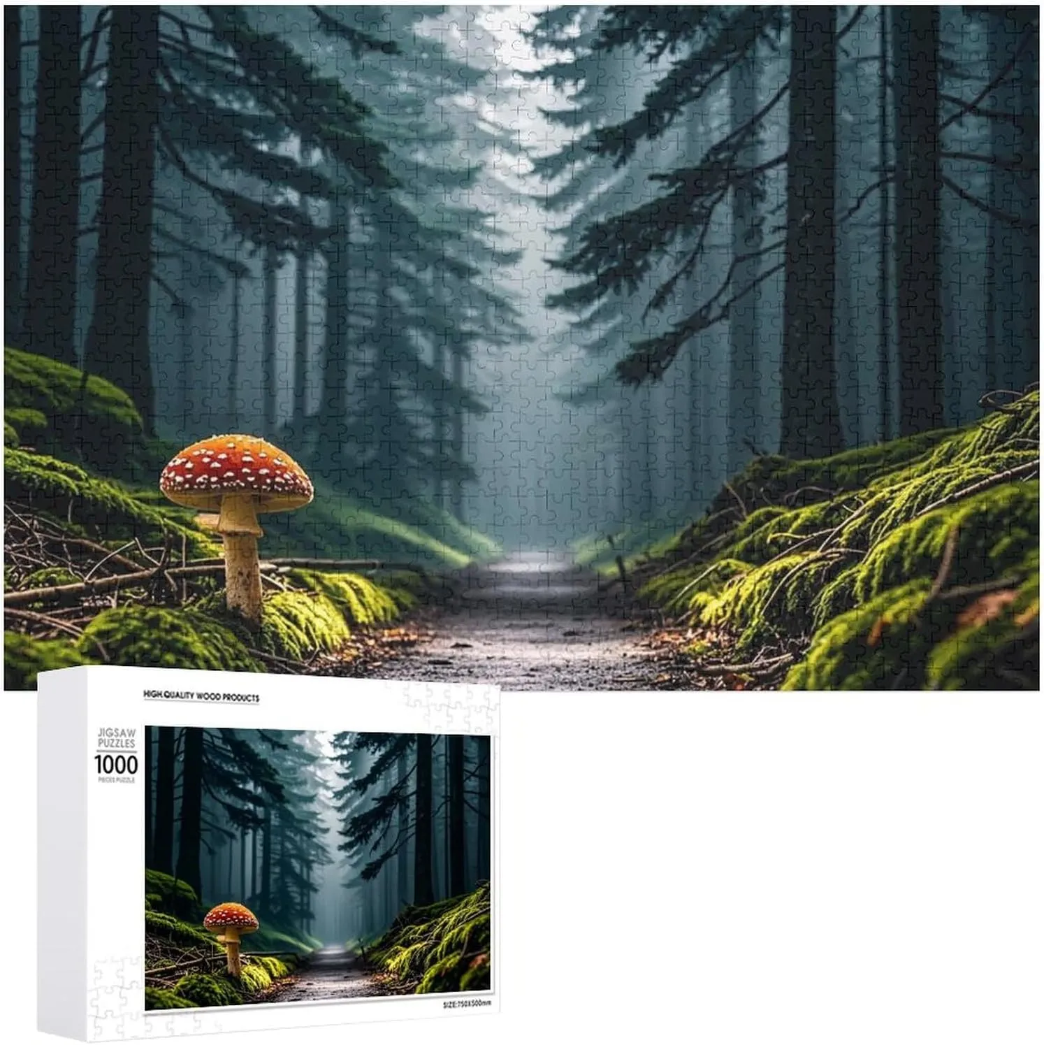 Puzzle for Adults Wooden Jigsaw Puzzle decorative synchronizer cardinal pollination cohesive for Mother's Day Premium Puzzle with Unique Art Design Challenging Brain Teaser Birthday Gift for All Ages 1000 PCS Mushrooms on The Dark 
