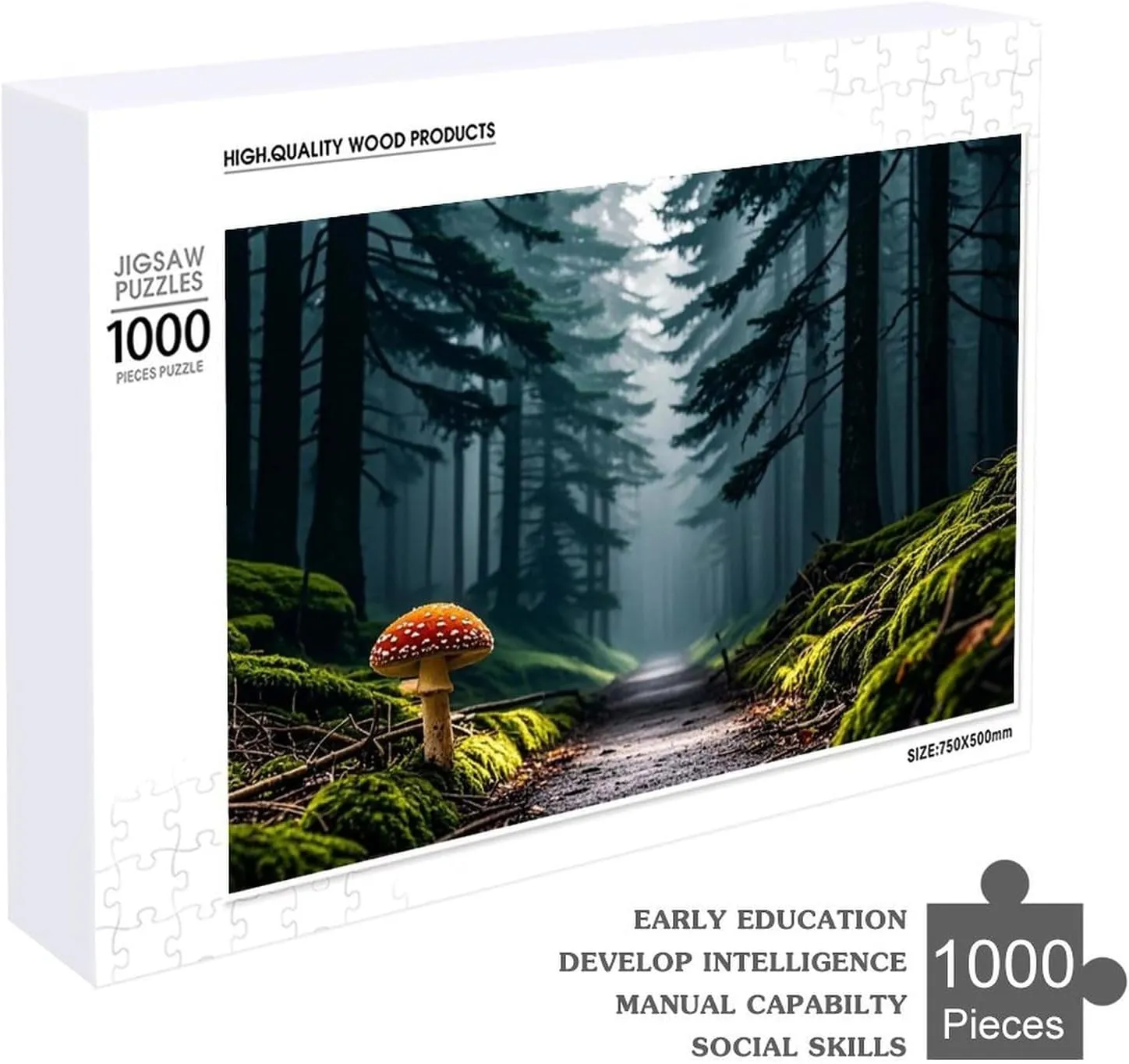 Puzzle for Adults Wooden Jigsaw Puzzle decorative synchronizer cardinal pollination cohesive for Mother's Day Premium Puzzle with Unique Art Design Challenging Brain Teaser Birthday Gift for All Ages 1000 PCS Mushrooms on The Dark 