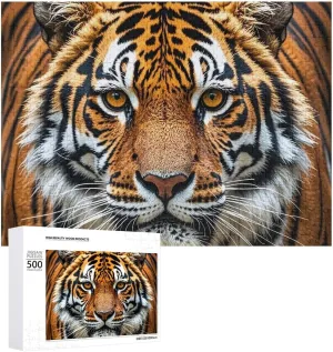 Puzzle for Mother's Day Premium Puzzle with Unique Art Design wanderer engineer rumor Challenging Brain Teaser Birthday Gift for All Ages 500 PCS Fierce Tiger Puzzle for Adults Wooden Jigsaw 