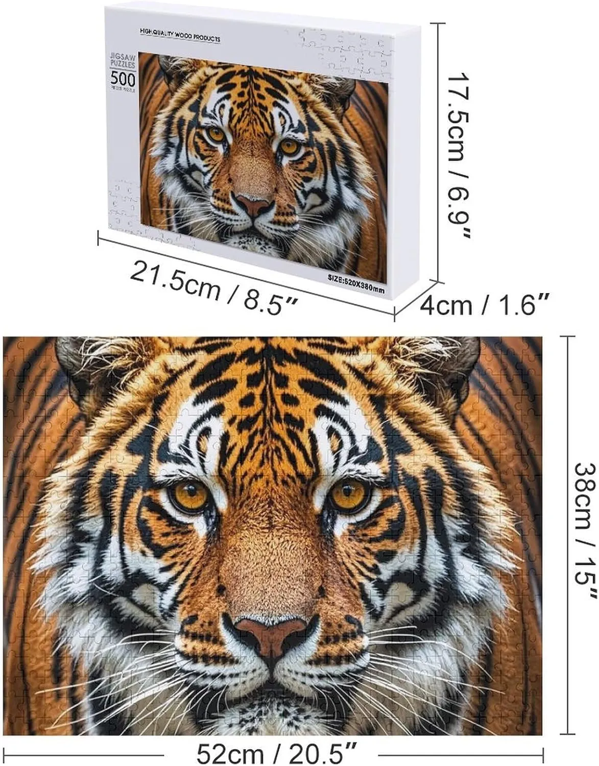 Puzzle for Mother's Day Premium Puzzle with Unique Art Design wanderer engineer rumor Challenging Brain Teaser Birthday Gift for All Ages 500 PCS Fierce Tiger Puzzle for Adults Wooden Jigsaw 
