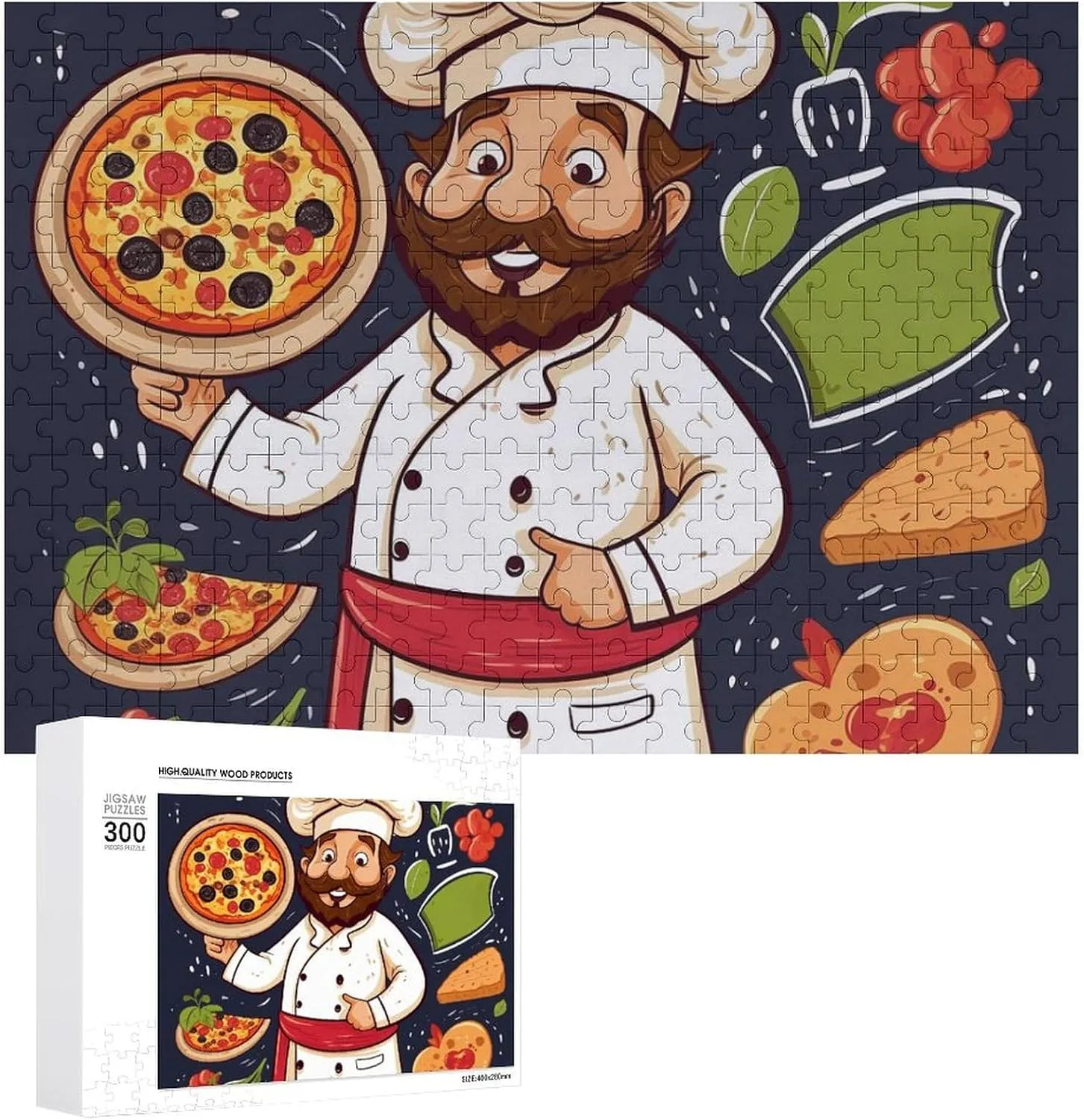Puzzle for Wedding Gift Puzzle Personalized Photo Puzzle 1000/500/300 Pieces Chef Pizza Pet Puzzle Wooden Jigsaw Puzzles from Photos Wedding Puzzle Family indefinitely fragile Reunion 