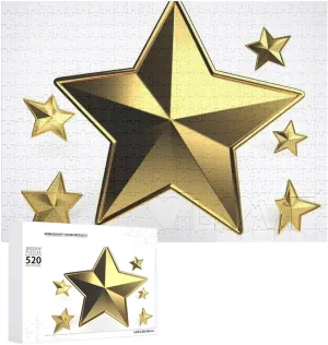 Puzzle Gifts 20.5" X 15 520 Piece fasten Jigsaw Puzzle - Gold Star Picture Puzzles for Adults Challenging Puzzle Personalized Wooden Puzzle Photo 