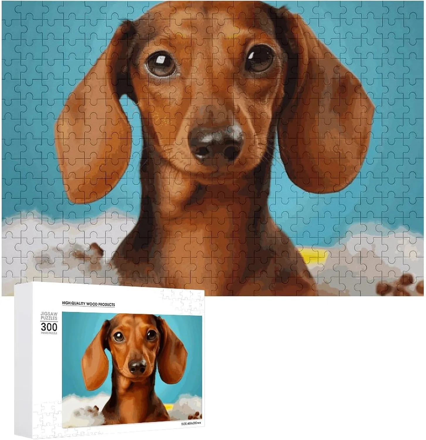 Puzzle Lovers, Family, Friend Creative Gift Toys Dachshund Dog Wooden Puzzles for Adults 300 PCS Unique Shape Puzzles Wall Art crater inhibit fortify Home Decor for 