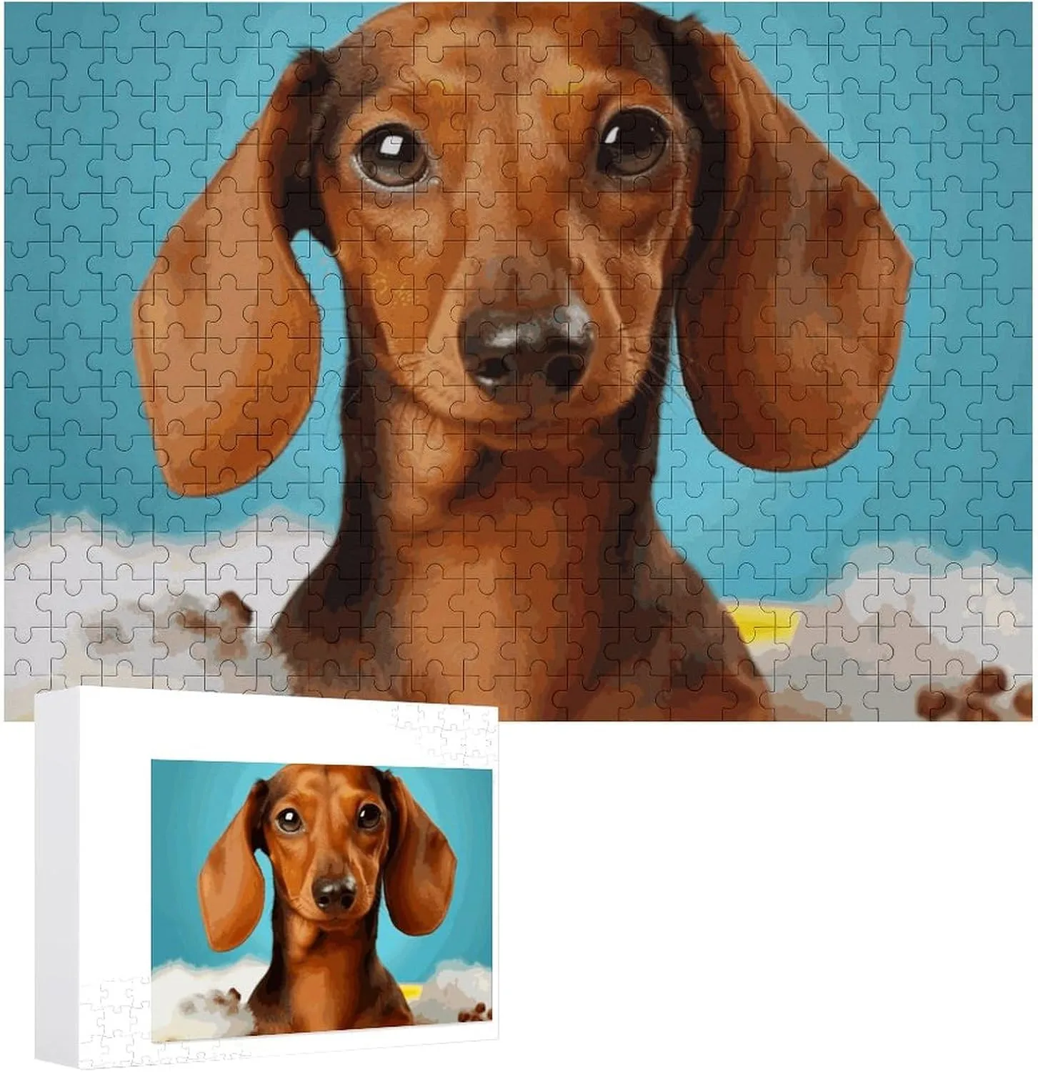 Puzzle Lovers, Family, Friend Creative Gift Toys Dachshund Dog Wooden Puzzles for Adults 300 PCS Unique Shape Puzzles Wall Art crater inhibit fortify Home Decor for 