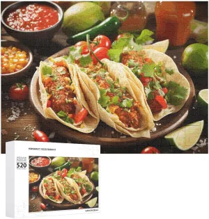 Puzzle - Mexican Food memorize Picture Puzzles for Adults Challenging Puzzle Personalized Wooden Puzzle Photo Puzzle Gifts 20.5" X 15 520 Piece Jigsaw 