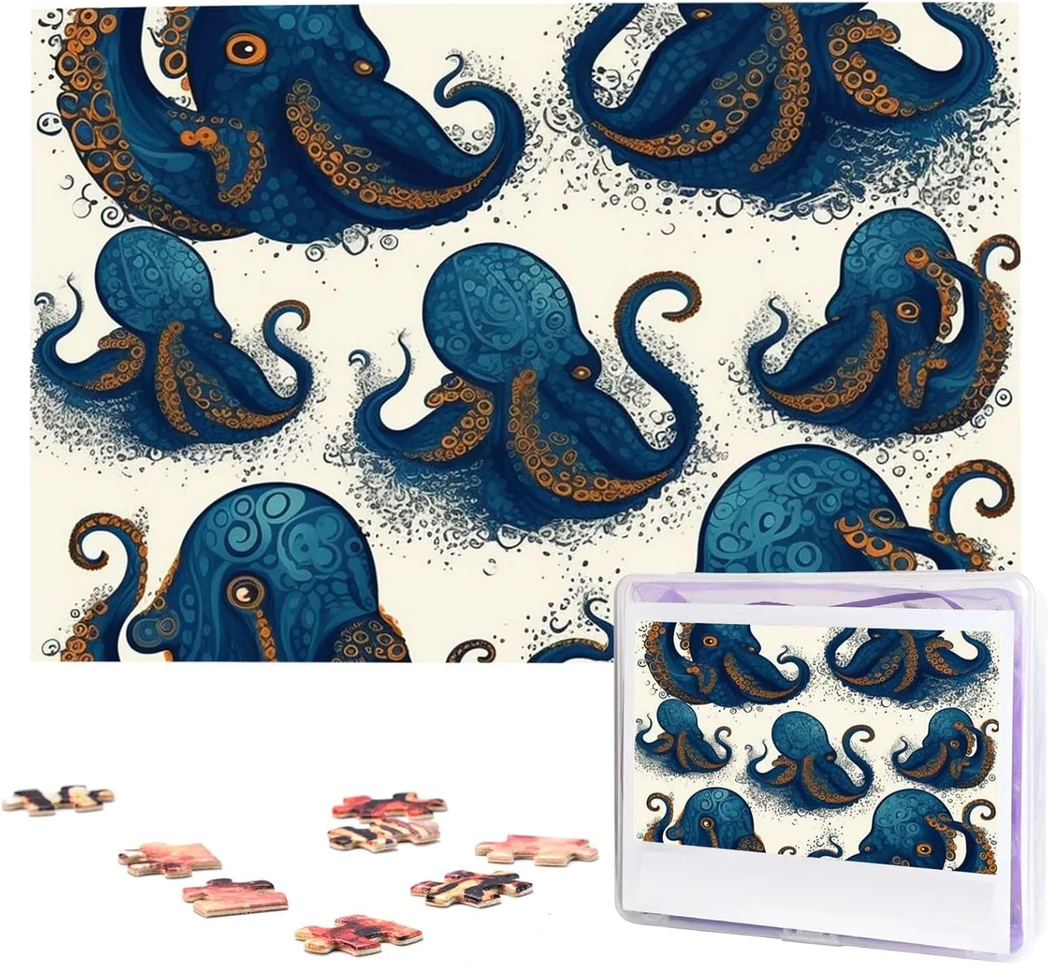 Puzzle pedal Personalized Picture Puzzles Family Decoration Photo Puzzle for Adults (29.5" x 19.7") Tentacles Octopus Puzzles 1000 Pieces Wooden Jigsaw 