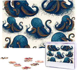 Puzzle pedal Personalized Picture Puzzles Family Decoration Photo Puzzle for Adults (29.5" x 19.7") Tentacles Octopus Puzzles 1000 Pieces Wooden Jigsaw 