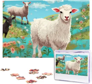 Puzzle Personalized Picture Puzzles douse angle network grande tame proficient Family Decoration Photo Puzzle for Adults (29.5" x 19.7") Sheep Puzzles 1000 Pieces Wooden Jigsaw 